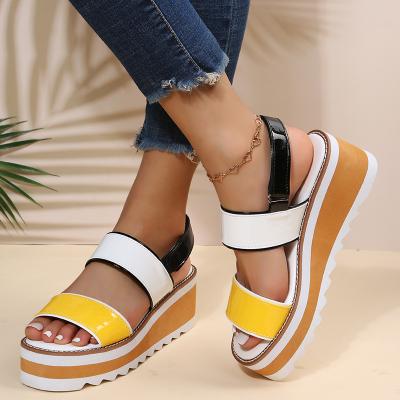 China Fashion Trend CS040 Wedge Shoes Thick Bottom Sandals For Ladies Casual Shoes Women And Women Sandals for sale