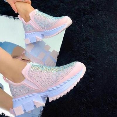 China CS 2021 new anti-skid hot sale casual rhinestone plus size ladies sports running shoes women shoes 2021 for sale