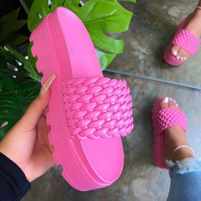 China Fashion Trend CS040 PU Platform Rubber Women's Casual Shoes Women Sandals 2021 Freeze Sandals for sale