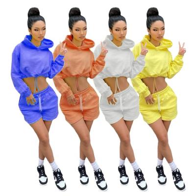 China CS033 Anti-wrinkle drawstring hoodie 2 pieces set women main clothing culture 2 pieces set women clothing for sale