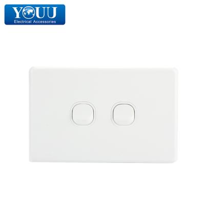 China Easy Installation YOU Popular Electrical Wall Switch Socket U1502 SAA Certificate 2 Strip Wall Switch for sale