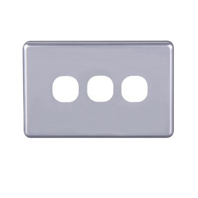 China Aluminum YOU 3 Gang Aluminum Material Wall Switch Cover for sale