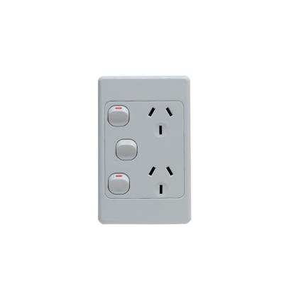 China Easy Installation YOU Wall Outlet Lightweight Double Double Multiple Color Power Point With Added Switch for sale