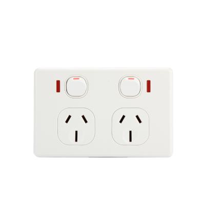 China Cool Pc And You Australian Standard Double Pole Copper House Power Points Power Point With Neon Indicators for sale