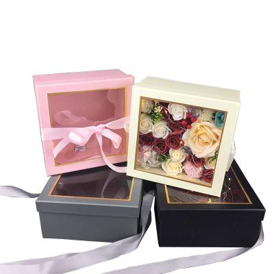 China Custom Cheap Price Logo Cardboard Printing Color Paper Gift Boxes Recyclable With Clear Divid Windows for sale