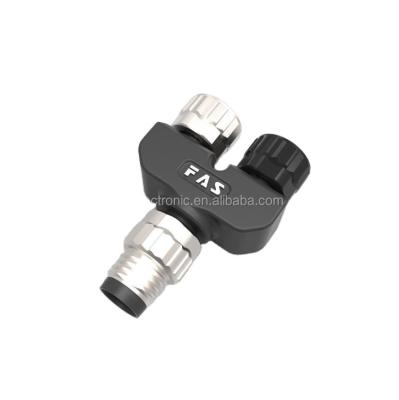 China M8 Automotive M12connector 4poles Y Splitter Waterproof for sale