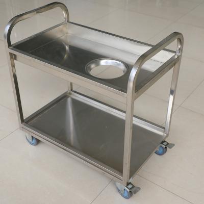 China Modern Easy To Clean Silver Stainless 2 Tier Metal Kitchen Carts Food Cart Cart For Restaurant for sale