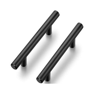 China Modern Custom Classic Furniture Cabinet Pulls Matte Black Stainless Steel Kitchen Drawer Pulls T Bar Cabinet Handles for sale