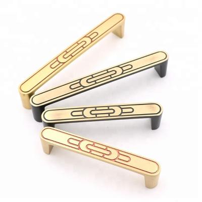 China Modern Fancy Gold Chest Wardrobe Brass Copper Drawer Pulls Furniture Sideboard Door Handles for sale