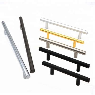 China Manufacturer Customized Modern Cast Iron Nickel T Bar Tube Kitchen Cheap Wardrobe Handles Furniture Drawer Cabinet Pull Handle for sale