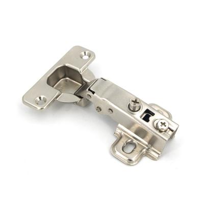 China Eco-friendly Stainless Steel Furniture Material Full Overlay Soft Closing Concealed Hydraulic Hinge Clip On Cabinet Door Hinge for sale