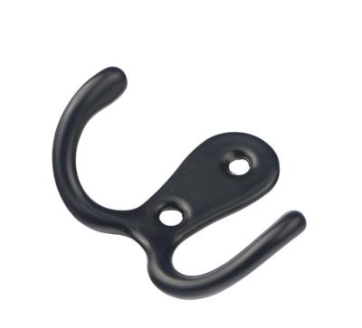 China Durable Hardware Decorative Zinc Alloy Black Metal Furniture Coat Hanger Towel Hat Hat Wall Robe Heavy Duty Robe Hooks for sale