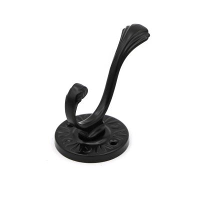 China Metal Viable Decorative Black Vintage Clothes Hat Towel Hook Wall Mount Coat Rustic Hook Hangers for sale