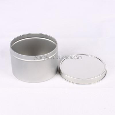 China Recycled Materials Round Seamless Metal Tinplate Candle Tin Container Empty Box for sale