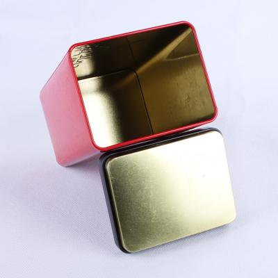 China Large Recycled Materials Traditional Chinese Tea Storage Rectangle Metal Tin Box Container for sale