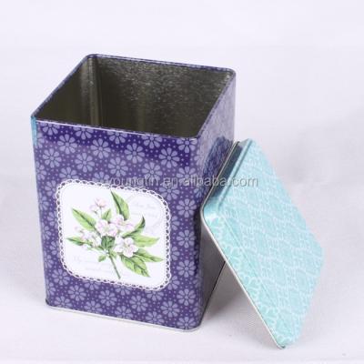 China Recyclable Customized Customized CMYK Printing Square Shape Tea Gift Metal Coffee Tin Box for sale