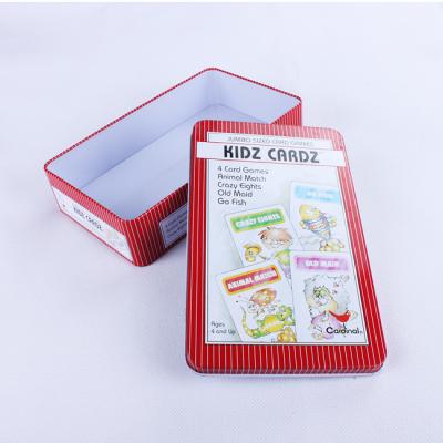 China Recycled Materials 0.23mm Metal Tinplate Empty Tin Box For Card Game Gift Package for sale