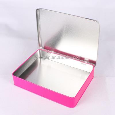 China Recycled Materials Large Rectangular Gift Metal Tin Cosmetic Box for sale