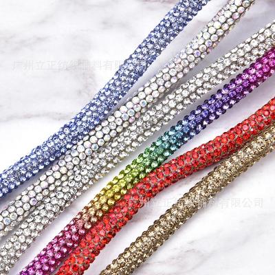 China Direct Selling 4Mm Soft Flatback Rope String Resin Glitter Sequin Jewelry Bracelet Supplies 6Mm 20 ​​Colors 6 Mm Rubber Tube Rhinestone For for sale