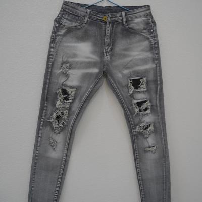 China 2022 Hot Selling High Quality Hip Hop Jeans Skinny Gray Holes Vintage Breathable High Quality Jeans for sale