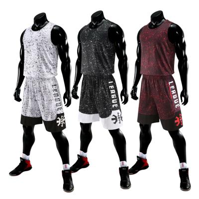 China Breathable Custom Basketball Shirt Men Quick Dry Basketball Uniform Sets Throwback Professional Tank Top Breathable Basketball Clothes for sale