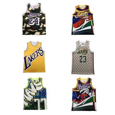 China 2022 Hot Selling Men's Flower Printed Basketball Shirt T-shirt Vest Team Uniform Sleeveless Antibacterial for sale