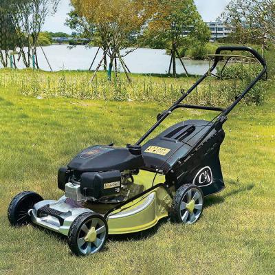 China 4-Stroke 19inch Self Propelled Hand Push Gasoline Lawn Mower Grass Cutter Equipment for sale