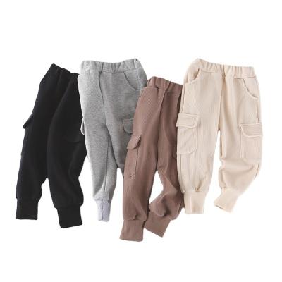 China 2021 Spring Fashion Boys Cargo Track Anti-wrinkle Pants Sport Casual Jogger Hip Hop Pants Soft Knit Fabric for sale