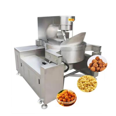 China Full Automatic High Efficient Energy Saving Produce SUS304 Popcorn Maker Machine Automatic Industrial Commercial Gas Heated Popcorn Production Line for sale