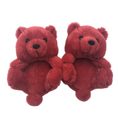 China Hot Selling Multicolor Plush Toy Teddy Bear Slippers Fashion Trend Kids and Adult Bedroom Slippers for sale