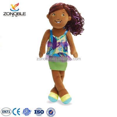 China Educational Toy Fashion Stuffed Plush Doll Toys For Kids African American Custom Doll for sale