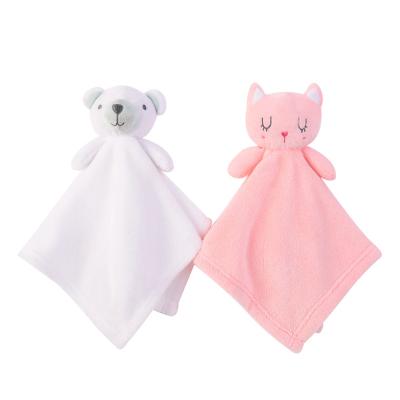 China Custom Newborn Soothe Baby Blanket Bibs Baby Safety Blanket OEM Super Soft Animal Plush Soft Towel Newborn Soothe Towel For Toddler for sale