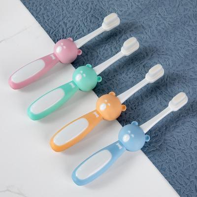 China Eco-freindly Baby Tongue Toating Oral Care Supplies Little Bear Soft Fur Baby Toothbrush for sale