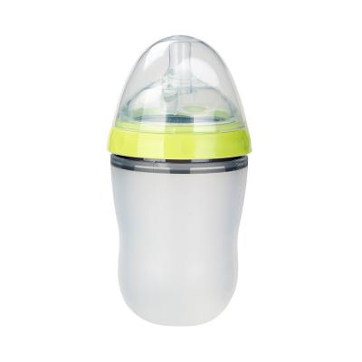 China BPA Free Cheap Food Grade Baby Silicone Bottle Anti - Falling Wide Mouth 250ml for sale