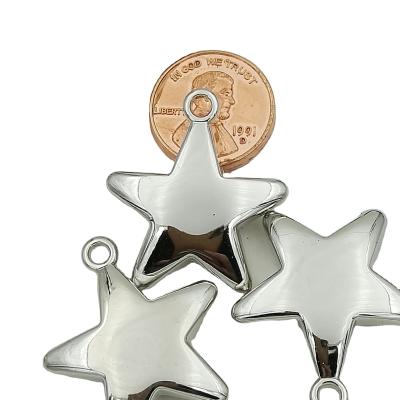 China Other Print MiniSilvery Star Pendants 23*20mm Plated Custom Star Bracelet DIY Making Pendant Beads for sale