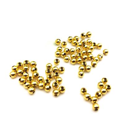 China Fashion 14k Gold Plated High Quality Round Beads DIY Jewelry Accessories Gold Filled Copper Beads for sale