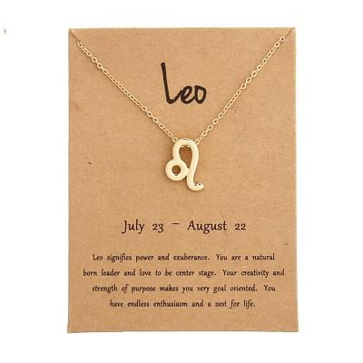 China Trendy Fashion Jewelry Gift 12 Zodiac Sign Constellations Combine Necklace With Card Package for sale