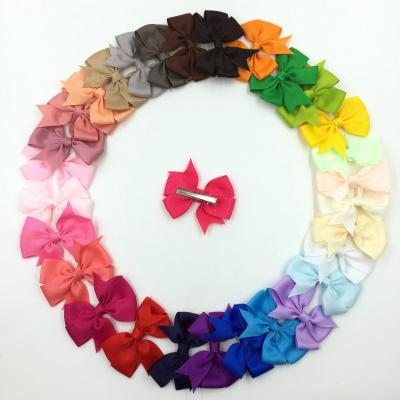 China 40 Candy Colors Babies Grosgrain Flower Bow Hair Clips Pin Barrette Hairpin Alligator Clips for sale