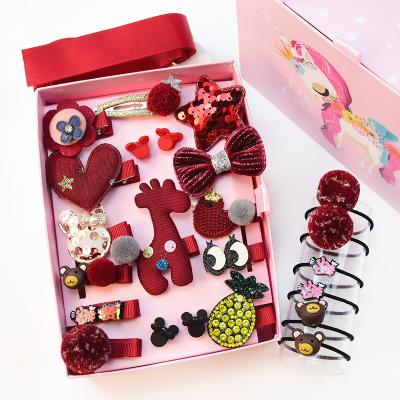 China 24pcs Hair Clips Eco-Friendly Box Set Kids Girl Headband Cute Princess Baby Hair Accessories for sale