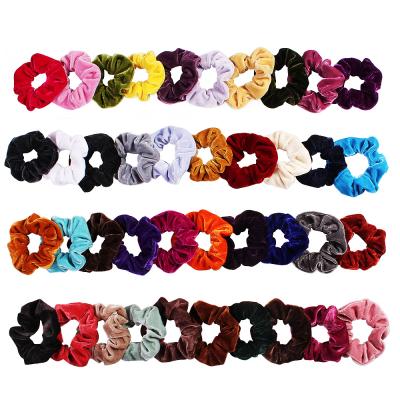 China 22 Colors High Quality Velvet Hair Scrunchies New Design Velvet Hair Tie Scrunchies For Girl Women Custom Logo Scrunchies for sale