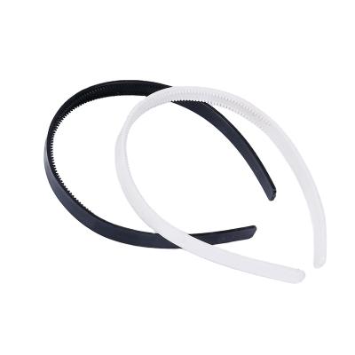 China Wholesale High Quality 1.2cm Eco-friendly Plain Stretch Headband Masks White Black Plastic Headband With Teeth for sale