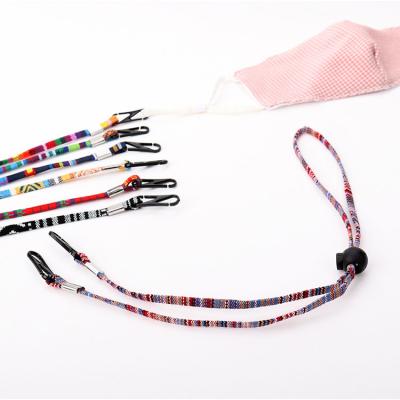 China Colorful Boho Style Boho Supplement Face Masking Lanyard Neck Strap Adjustable Wind Rope Hat Lanyard Anti Lost for sale