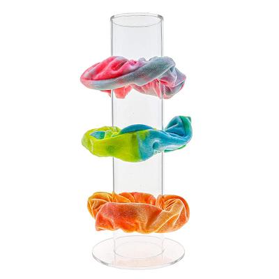 China Wholesale Clear Acrylic Organizer Display Holder Scrunchie Stand and Holder for Hair Ties Bracelet Jewelry Girls for sale