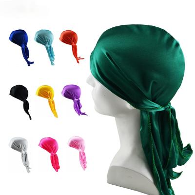 China Custom Print Outdoor Activities Hip Hop Bandanas Satin Spandex Du Rag Durage Designer for sale