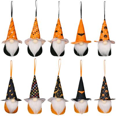 China Disposable Eco-Friendly Halloween Gnomes Plush Pendant Ornaments Handmade Scandinavian Plush Vampire Spider Pumpkin Gnomes Home Decor Tree Ornament for sale