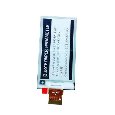 China Partial refresh SPI 2.66inch epd BW black white 152x296 e-paper module e-ink display screen 2.66inch for sale