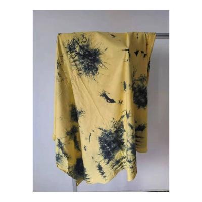 China 32S tank top black and yellow fabric 100% breathable good quality dye tie cotton suitable prices, knitted tank top for sale