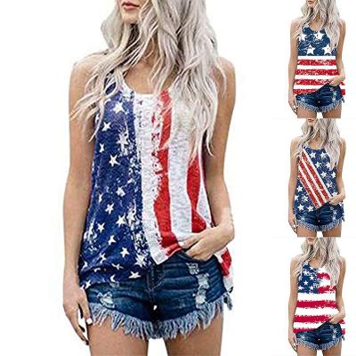 China 2022 Summer Women's Tank Top Round Collar Breathable Printed Sleeveless T-Shirt for sale