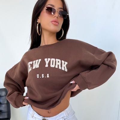 China Anti-wrinkle Hot-selling European and American round neck street wear long sleeve sweatshirt ladies letter print sweater for sale