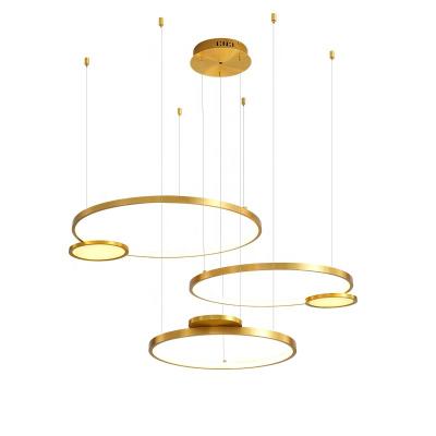 China Modern Contemporary 3 Round Circle Height Adjustable Suspended Led Chandelier 220V for sale